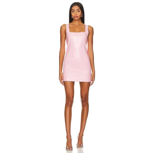 NEW‎ NWT Show Me Your Mumu Woods Mini Dress Pink Faux Leather Size XS - Picture 1 of 5